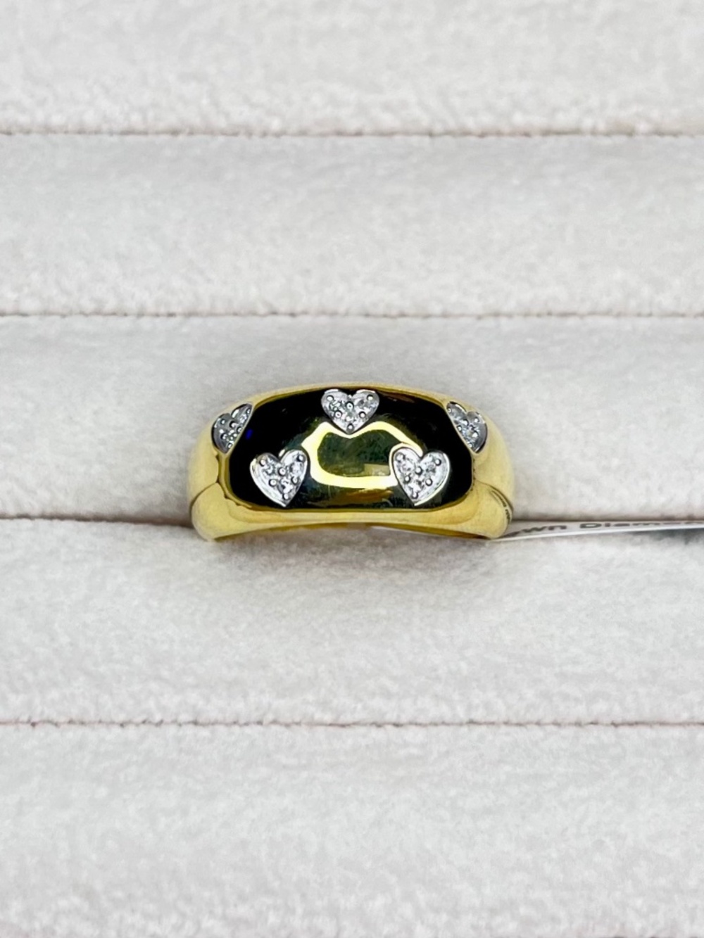 R102 | Genuine Diamond Hearts Dome Ring